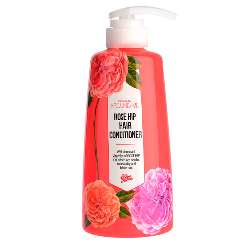Увлажняющий кондиционер для волос с экстрактом шиповника Welcos Around me Rose Hip Hair Conditioner