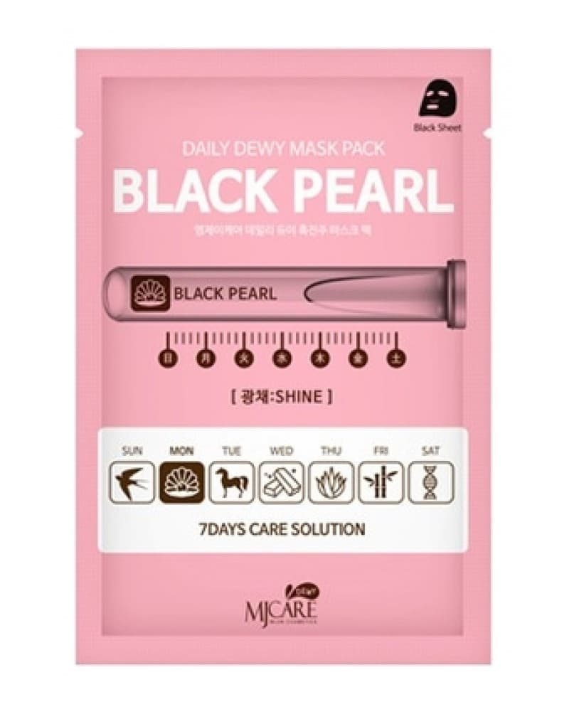 МЖ Daily Dewy Маска тканевая c экстрактом жемчуга MJ CARE DAILY DEW MASK PACK BLACK PEARL 25гр