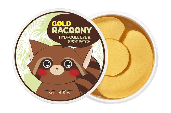 Гидрогелевые патчи для век и межбровья Secret Key Gold Racoony Hydrogel Eye & Spot Patch