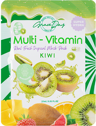 Тканевая маска с киви Grace Day Multi-Vitamin Real Fresh Tropical Mask Pack Kiwi