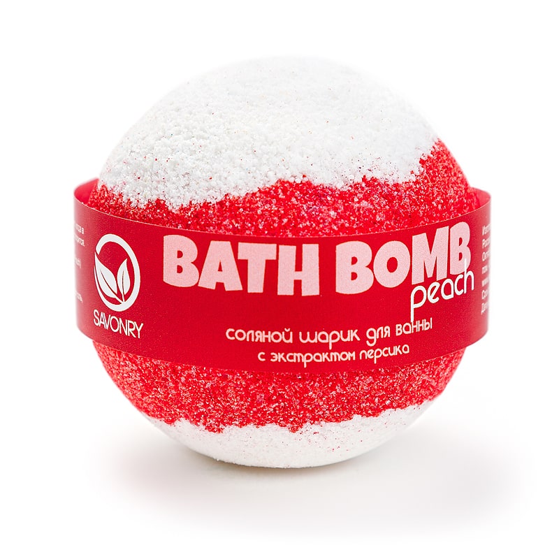 Бомбочка для ванны персик Savonry Bath Bomb Peach