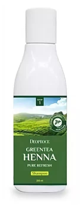 Освежающий шампунь с зеленым чаем Deoproce Greentea Henna Pure Refresh Shampoo