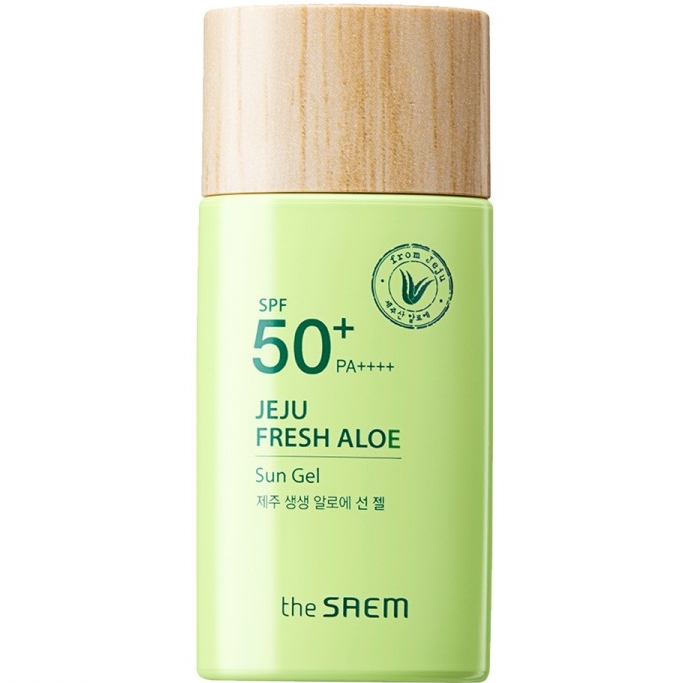 Солнцезащитный гель с экстрактом алоэ The Saem Jeju Fresh Aloe Sun Gel SPF50+ РА++++