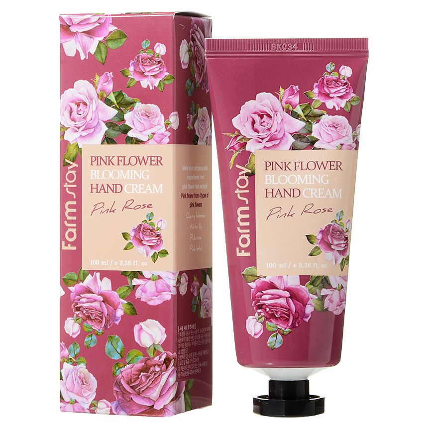 Крем для рук с экстрактом розы Farmstay Pink Flower Blooming Hand Cream