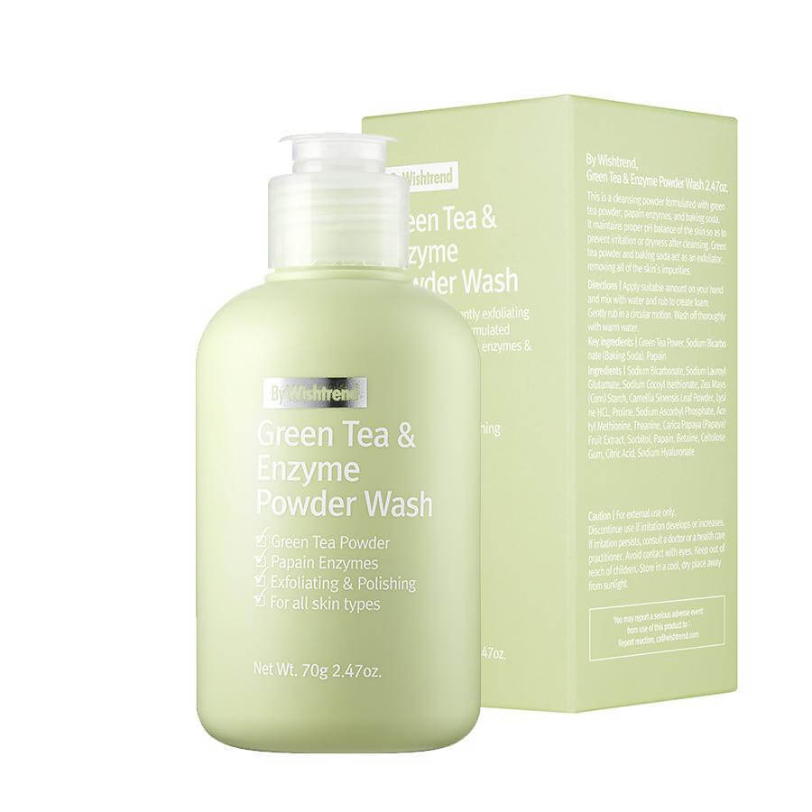 Энзимная пудра с экстрактом зеленого чая By Wishtrend Green Tea & Enzyme Powder Wash