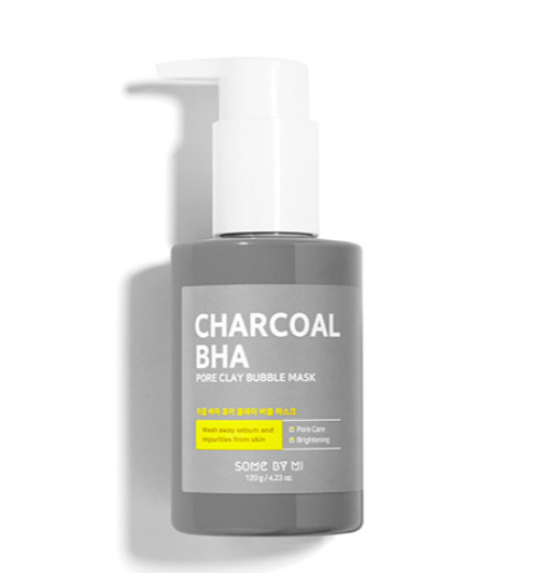 Маска от черных точек с древесным углем Some By Mi Charcoal BHA Pore Clay Bubble Mask