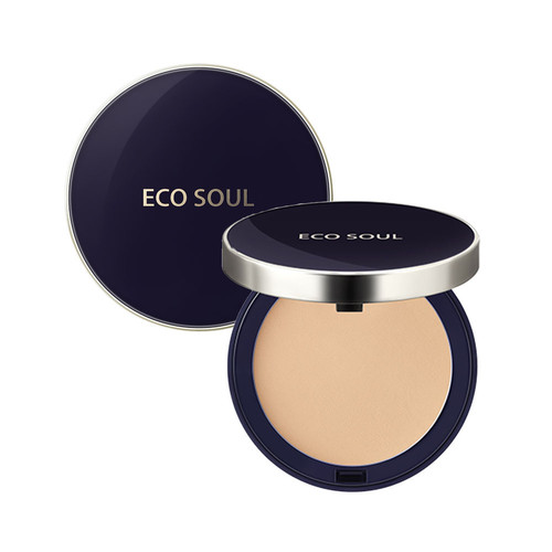 Пудра компактная 21 тон (Светлый беж) The Saem Eco Soul Perfect Cover Pact 21 Light Beige 
